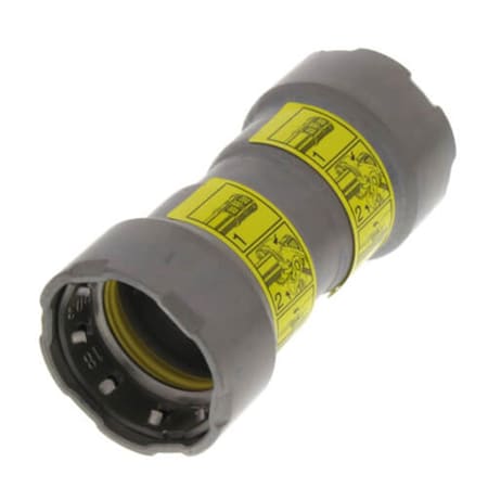 Escenografia 0.5 in. Steel Coupling with Stop MegaPressG, Press x Press Fitting, Black ES3447348